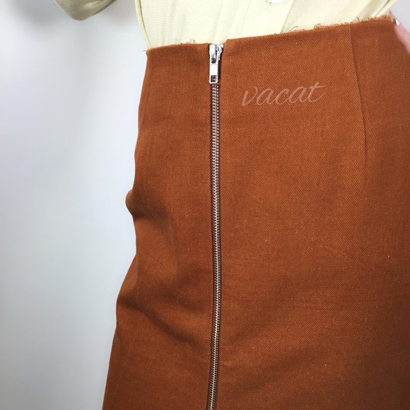 Acne Rust Orange Zipper Front Pencil Skirt - Picture 4 of 4